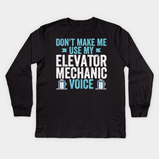 Elevator mechanic Kids Long Sleeve T-Shirt